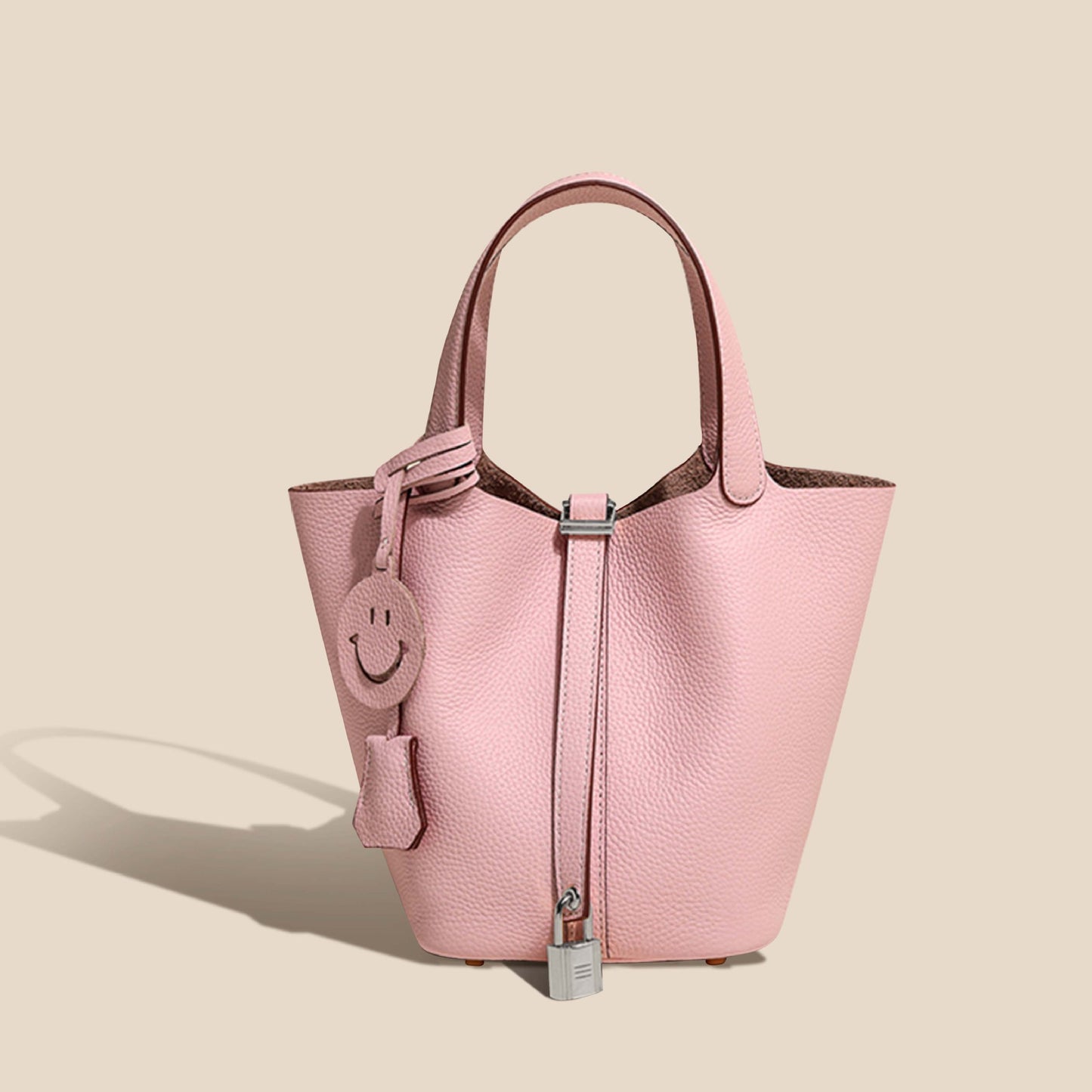 Women's Layer Cowhide Vegetable Basket Versatile Genuine Handbags