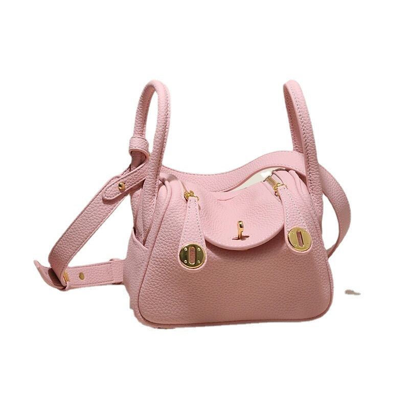 Women's Mini Lindi Leather Lychee Pattern Doctor Crossbody Bags