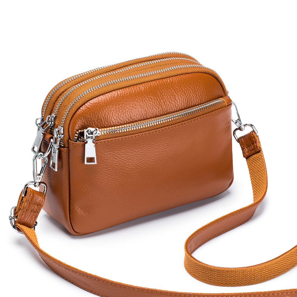 Women's Fashion Mother Triple Zipper Mobile High-grade Shoulder Bags