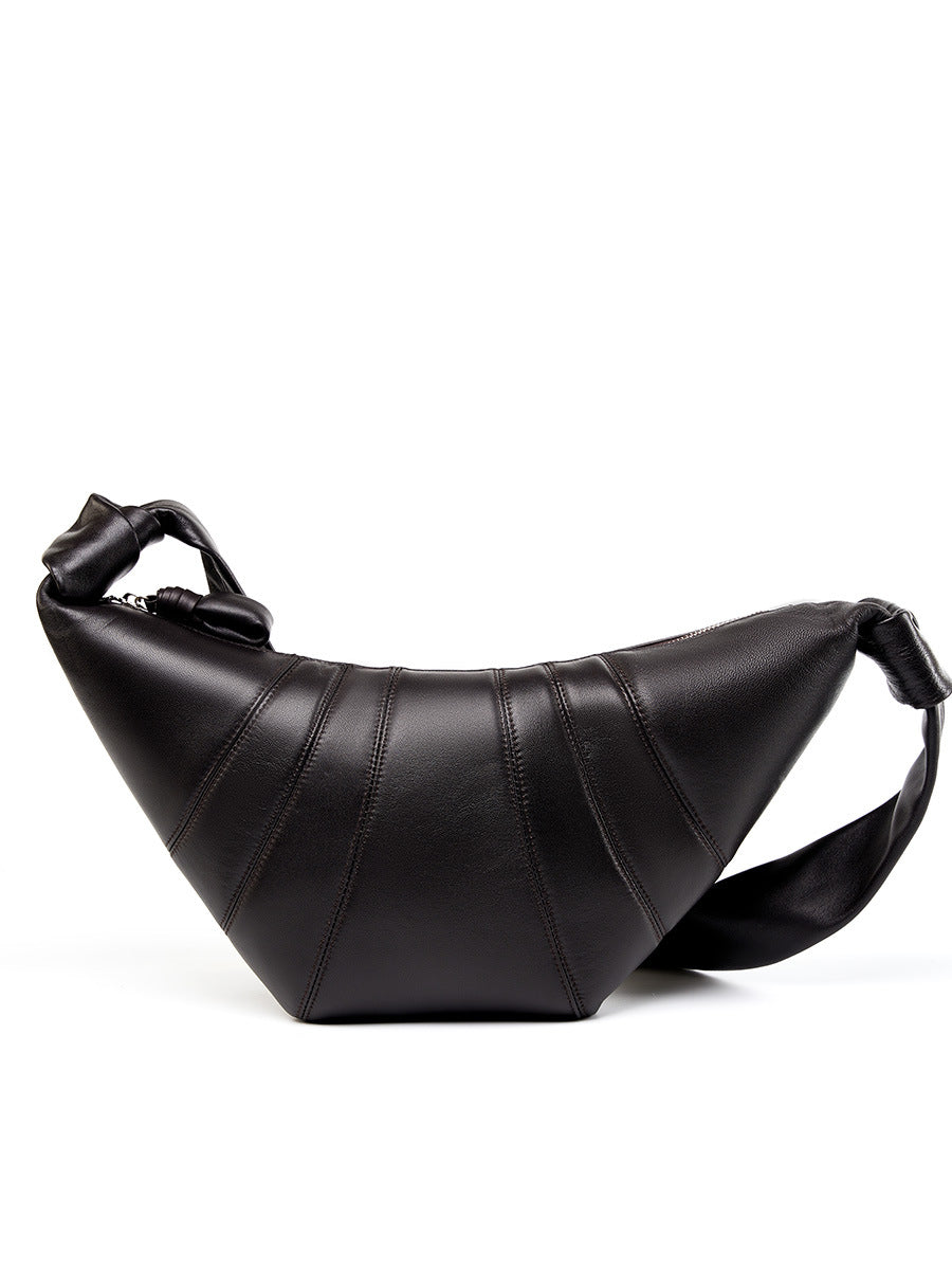 Women's First Layer Lambskin Croissant Lazy Dumpling Crossbody Bags