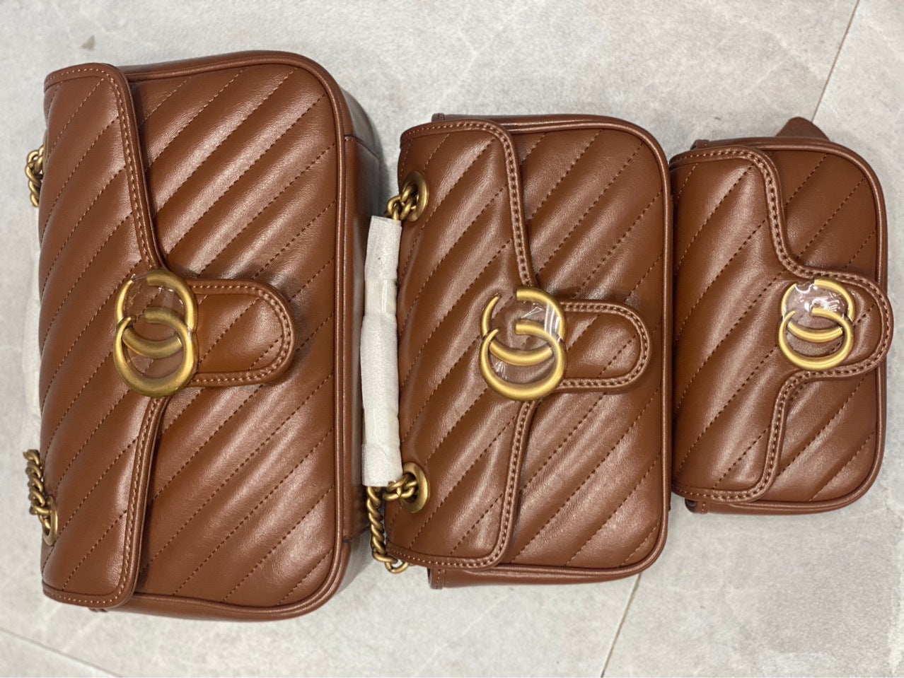 Women's Genuine Leather Classic Style Rhombus Chain Bags