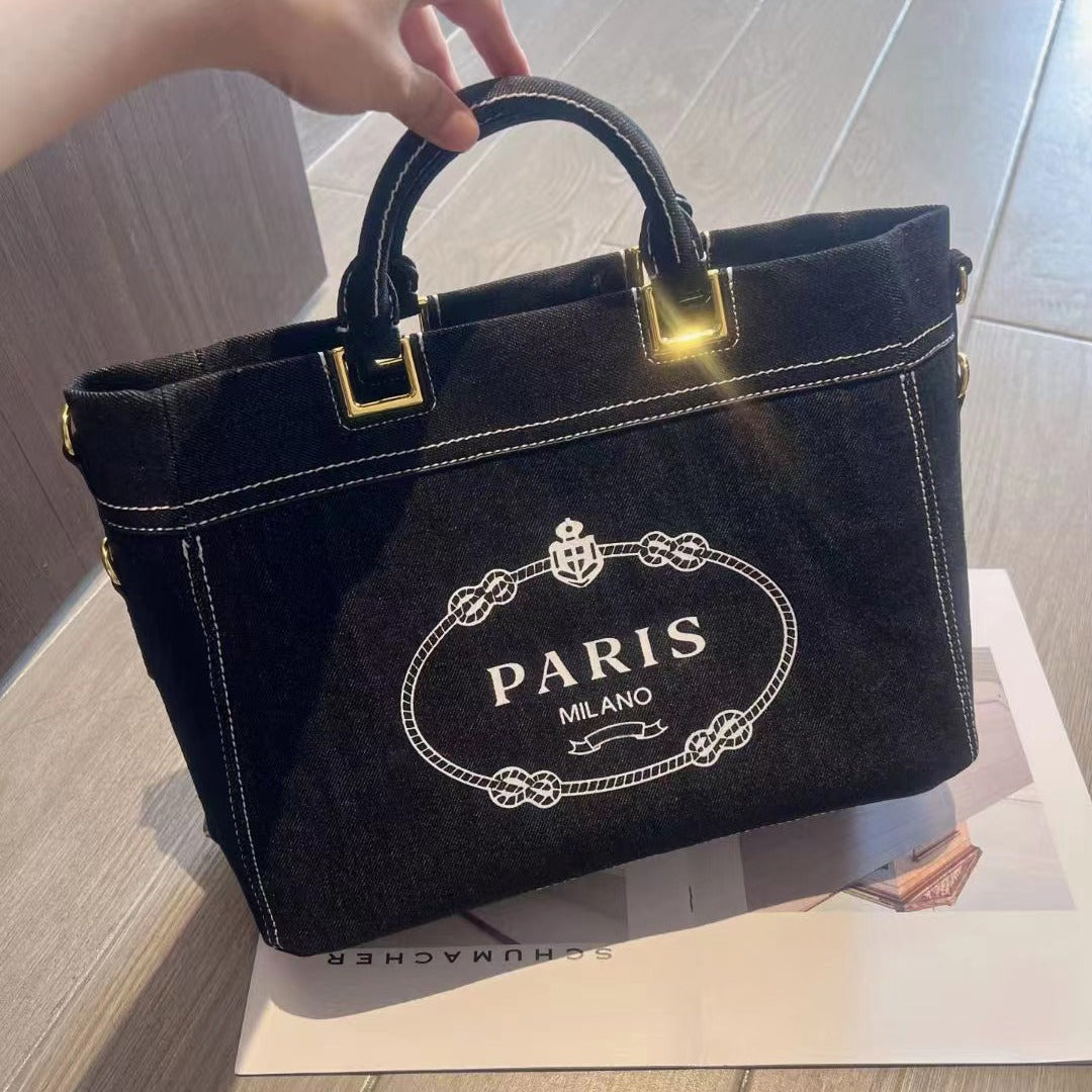 Cool Retro Easy Matching Denim Printing Crossbody Bags