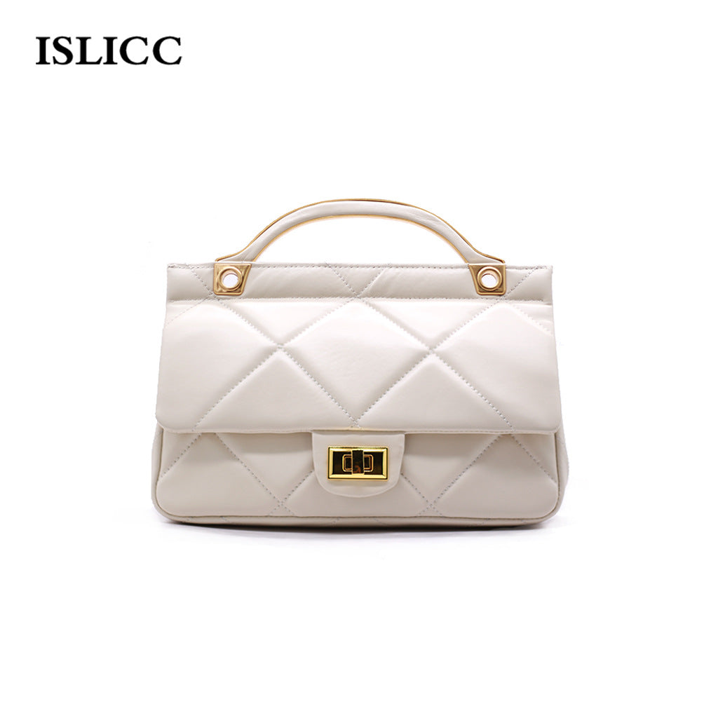 Women's Top Layer Cowhide Style Chain Large Crossbody Bags