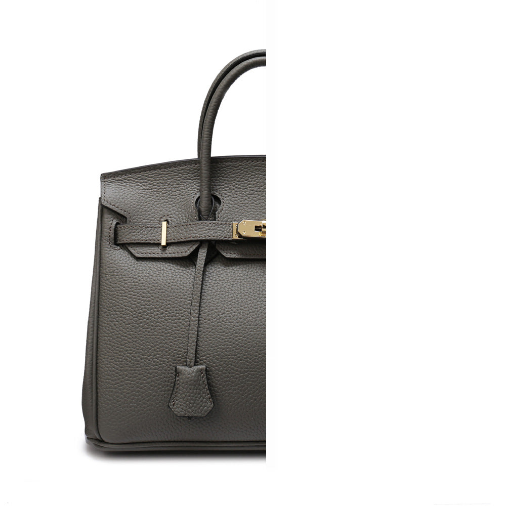 Women's Genuine Leather First Layer Cattlehide Fashion Litchi Handbags