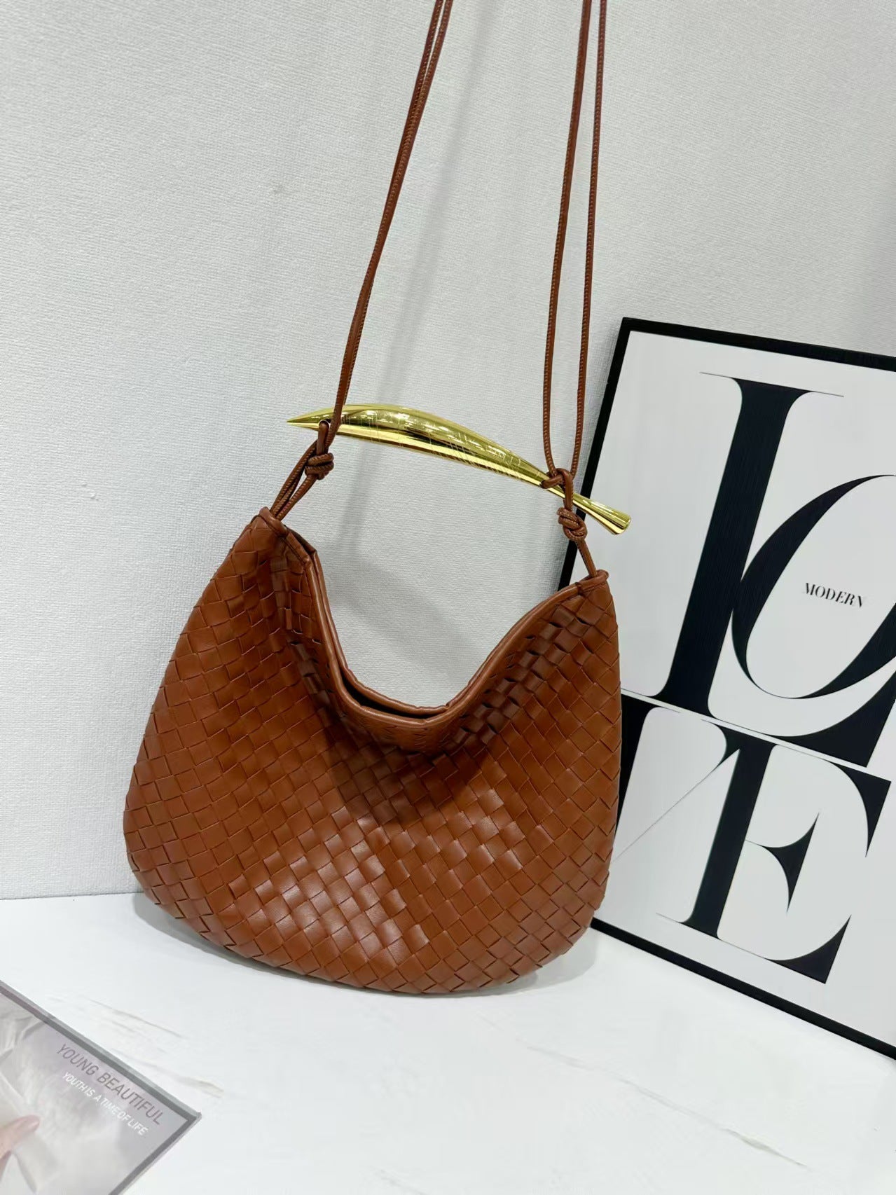 Slouchy Stylish Woven Vintage Metal Elegant Handbags