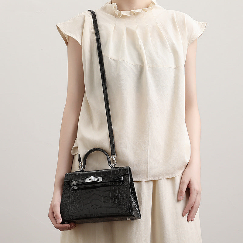 Women's Crocodile Pattern High-grade Fashion Stone Handbags