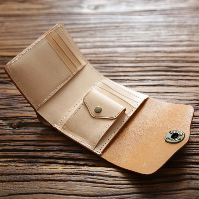 Men's Retro Italy Short Genuine Leather First Men's Wallets