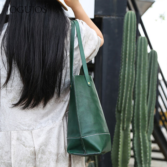 Women's Genuine Leather Large Capacity Versatile Retro Shoulder Bags