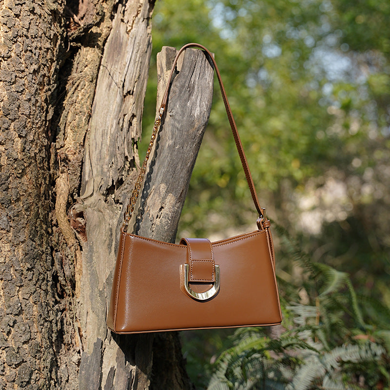 Women's Fashion Cattle Leather High-grade Underarm Commuter Shoulder Bags