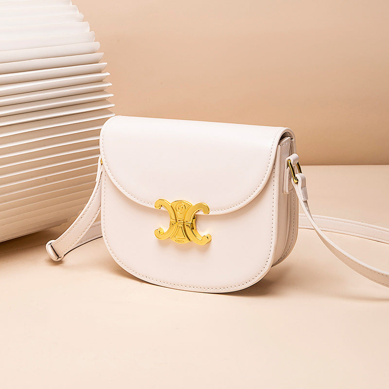 Semicircle Arc Saddle Vintage Genuine Leather Crossbody Bags