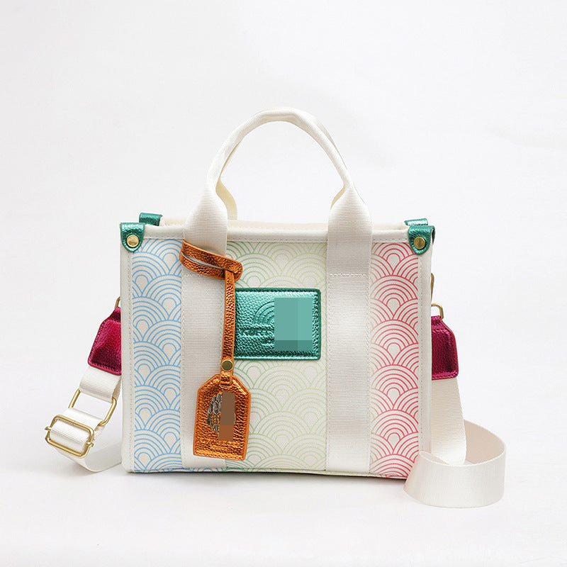 Rainbow Gradient Light Luxury High-grade Printed Contrast Handbags