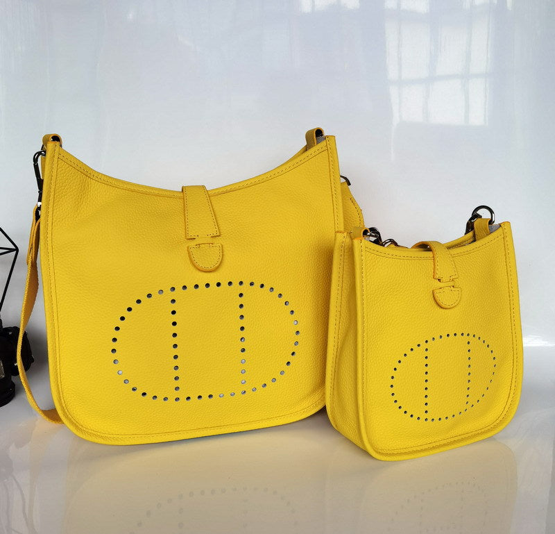 Women's & Men's & Layer Cowhide Lychee Pattern Handbags