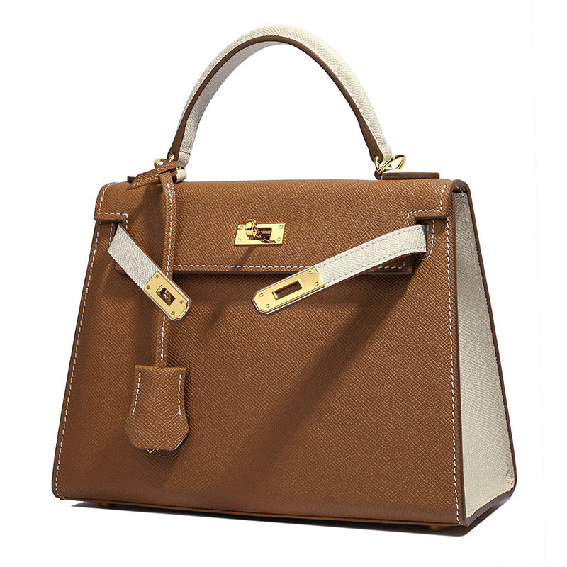 Women's Palm Print Genuine Leather Kelly Versatile Handbags