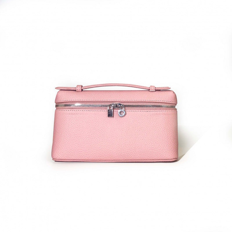 Women's Leather Lunch Box First Layer Cowhide Hand Shoulder Bags