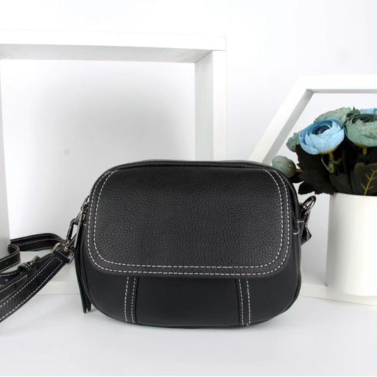 Women's Leather Korean Top Layer Cowhide Round Shoulder Bags