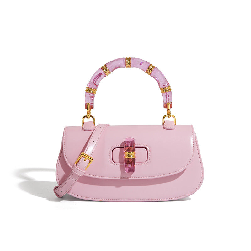 Women's Crystal Bamboo Saddle High-grade Simple Trendy Shoulder Bags