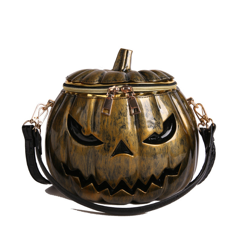 Women's Funny Simulation Pumpkin High-quality Halloween Portable Crossbody Bags