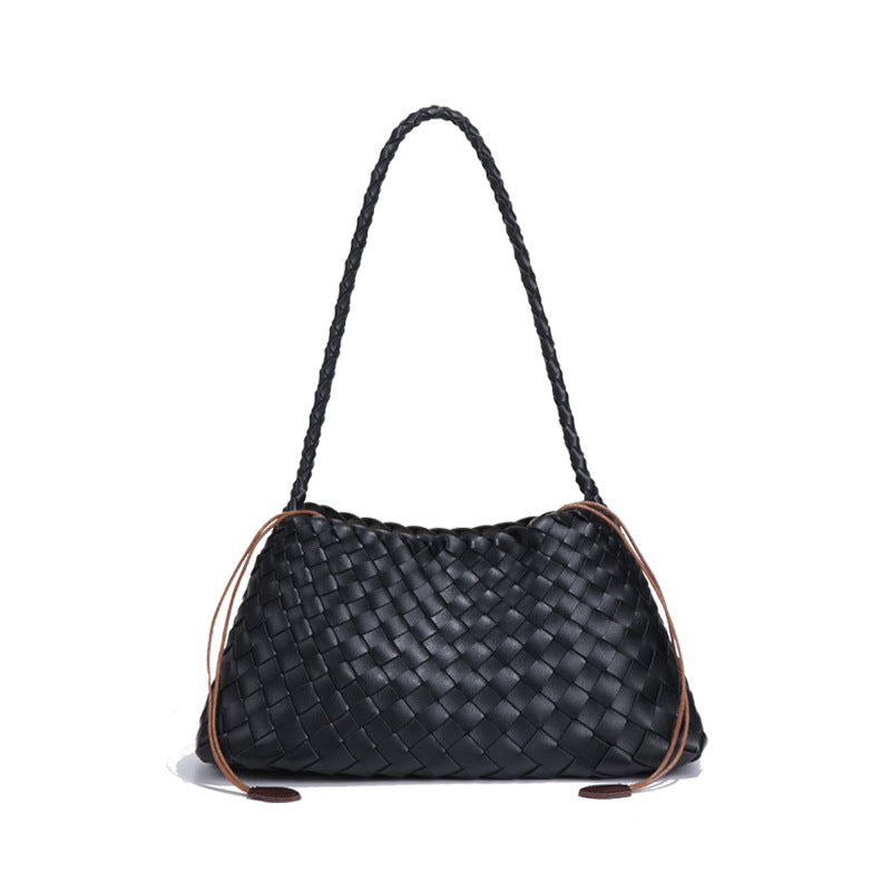 Women's French Fashion Hand-woven Portable Vegetable Basket Shoulder Bags