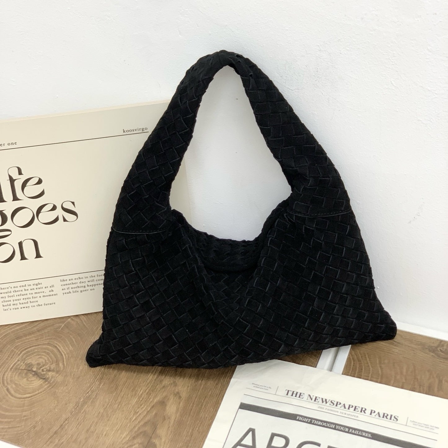 Women's Frosted Suede Large Capacity Croissant Crossbody Bags