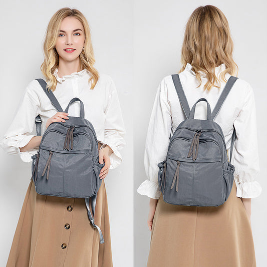 Women's Korean Fashionable Oxford Cloth Simple College Backpacks