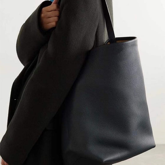 Trendy Simple Large Capacity First Layer Soft Cowhide Bags
