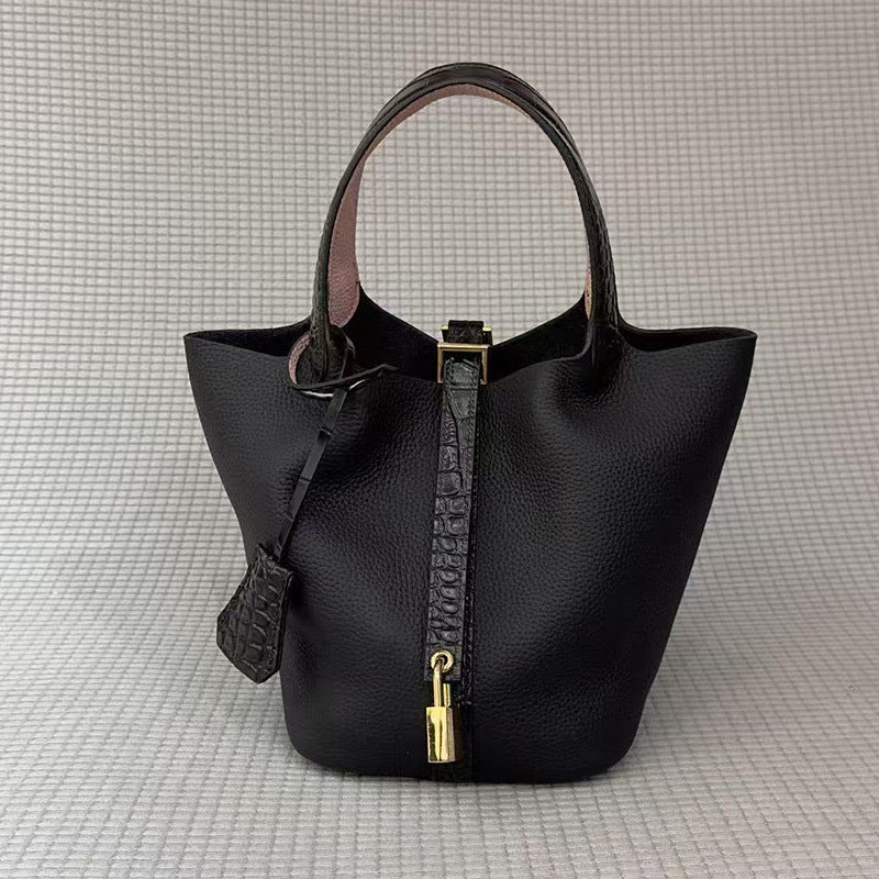 Women's Genuine Leather Vegetable Basket High-grade Design Handbags
