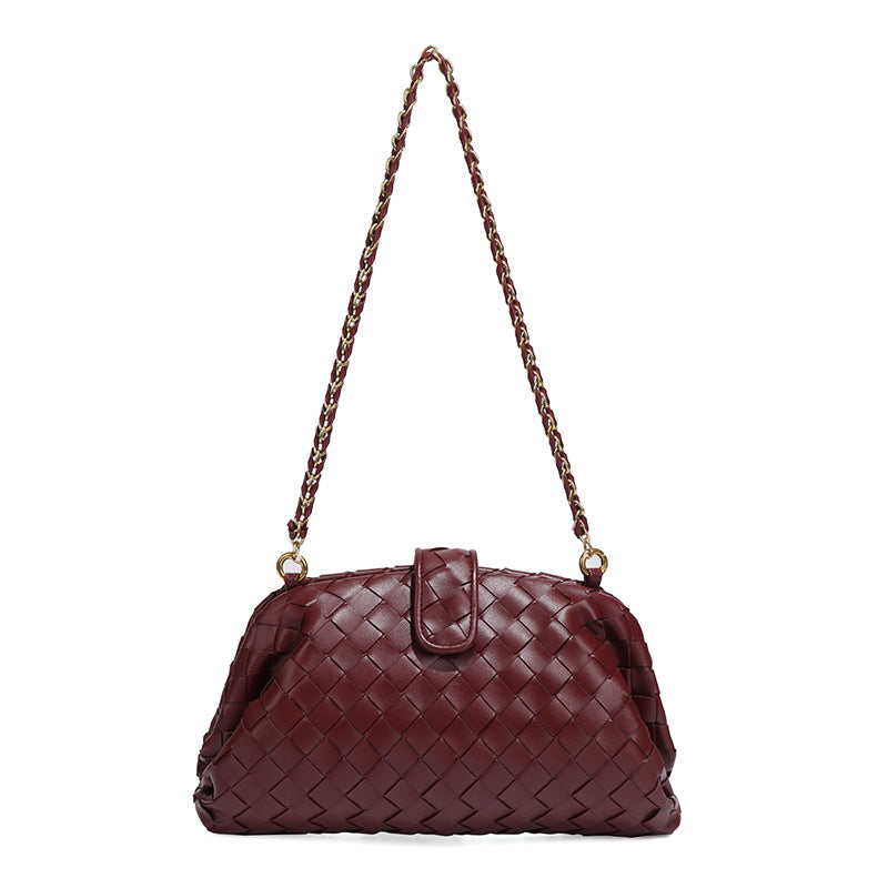 Women's Stylish Simple Hand-woven Chain Underarm Shell Bags