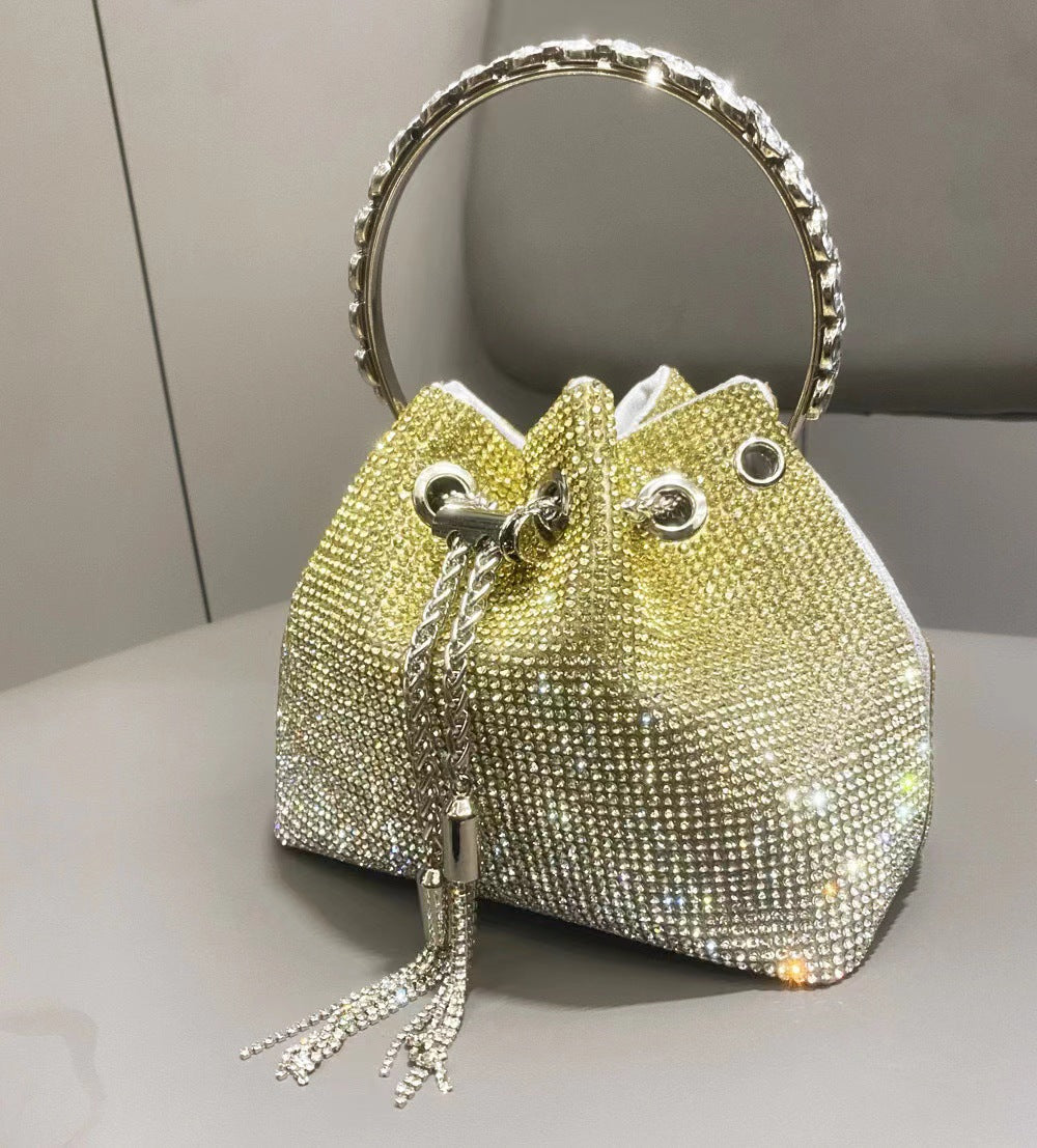 New Rhinestone Metal Clutch Tassel Chain Shoulder Bags