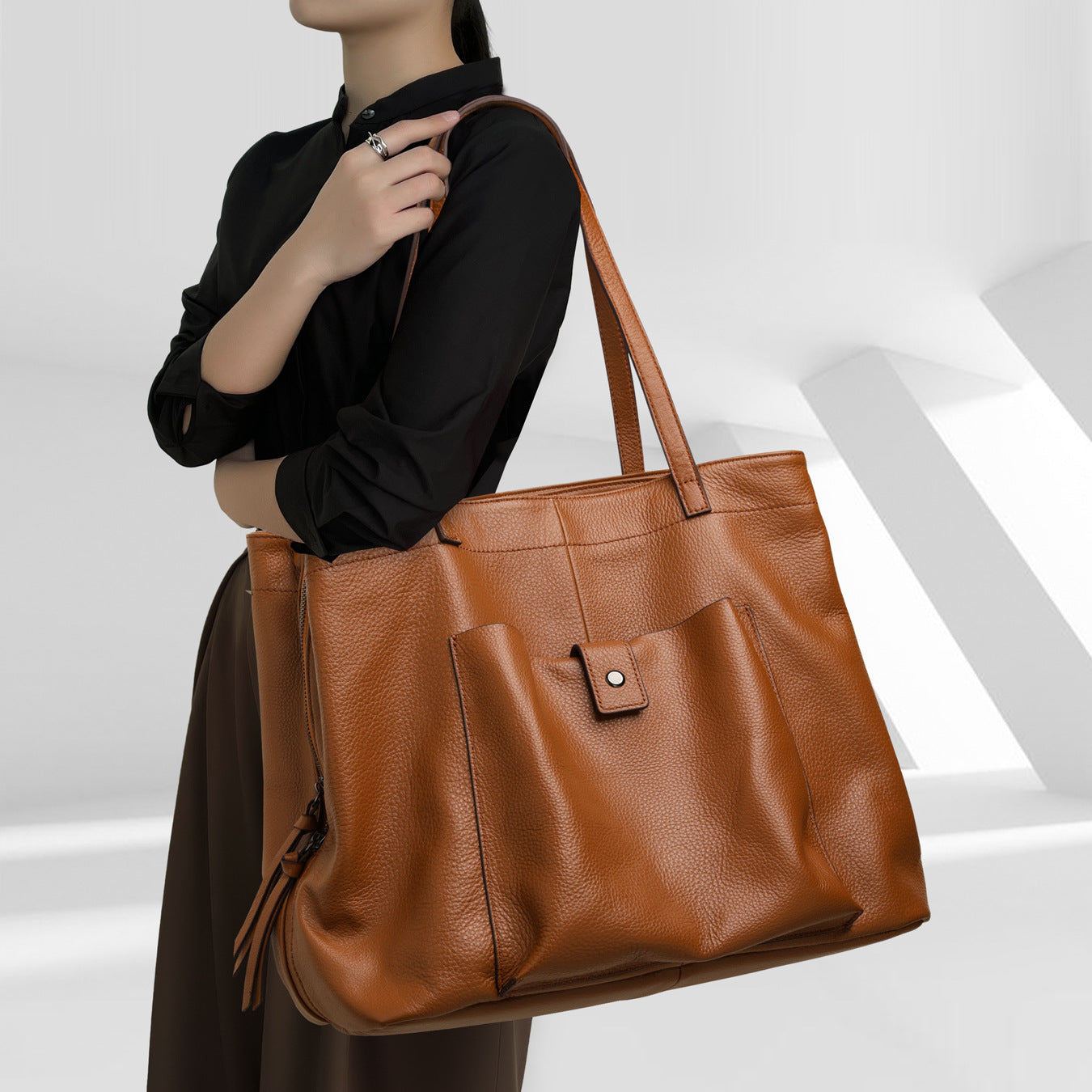 Women's Genuine Leather Large Capacity Light Luxury Shoulder Bags