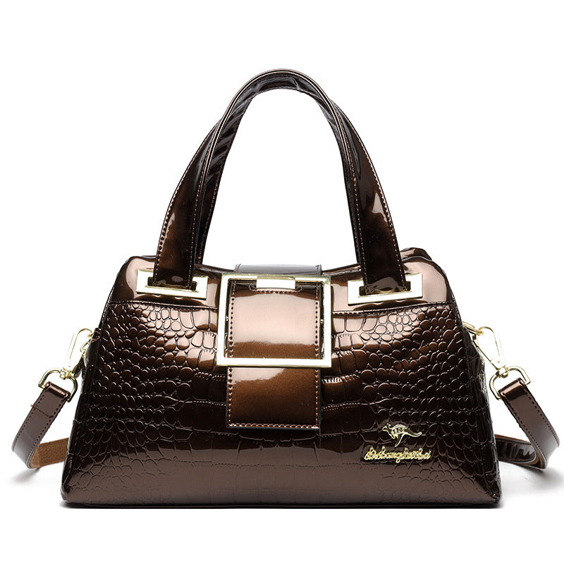 Trendy Slouchy Women's Crocodile Pattern Vintage Handbags
