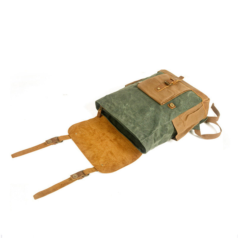 Men's Style Oil Wax Canvas Fashion Large Backpacks