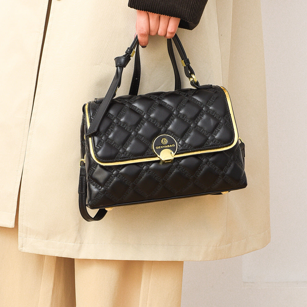 Women's Fashion Diamond Embroidery Thread Large Capacity Crossbody Bags