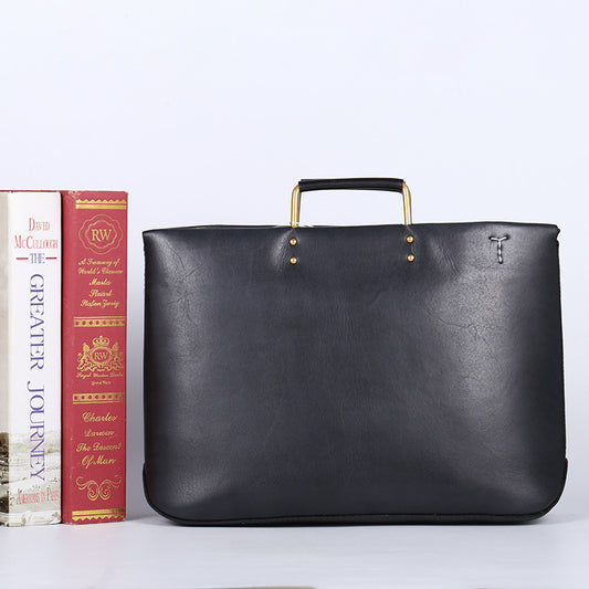 Capacity Totes Soft Leather Top Layer Vegetable Tanned Portable Bags