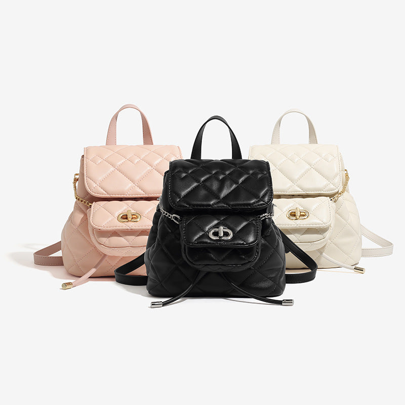Classic Style Rhombus Design Retro Simple Female Summer Backpacks