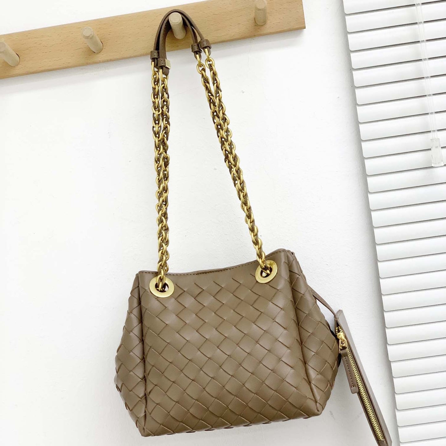 Women's Parachute Handmade Genuine Leather Woven Commuter Crossbody Bags