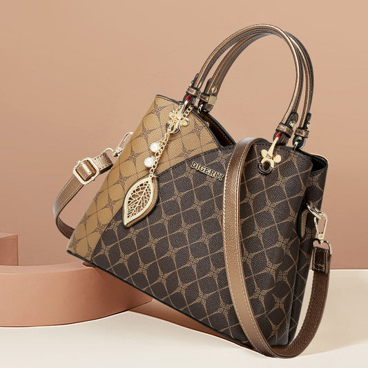 Women's Capacity Fashion Printed Versatile Textured Handbags