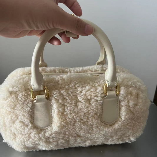 Design Cute Lamb Wool Saddle Fashion Bags