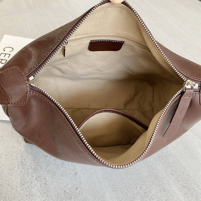 Women's Genuine Leather Cowhide Retro Commuter Underarm Shoulder Bags