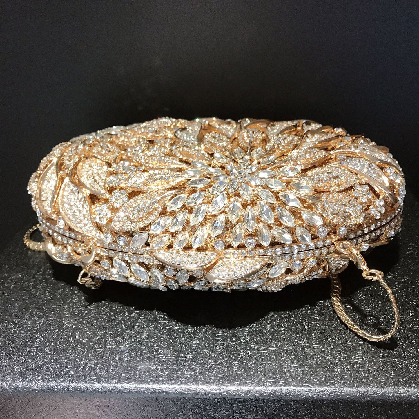 Women's Leaf Flower Diamond Banquet Clutch Hollow Evening Bags