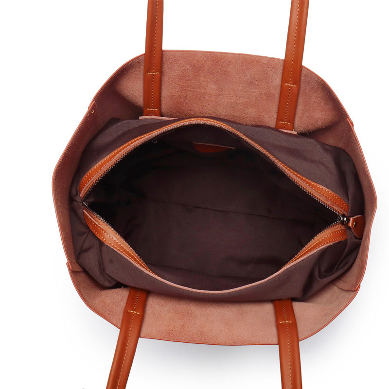 Capacity Commuter Mummy Shopping Cowhide Big Shoulder Bags