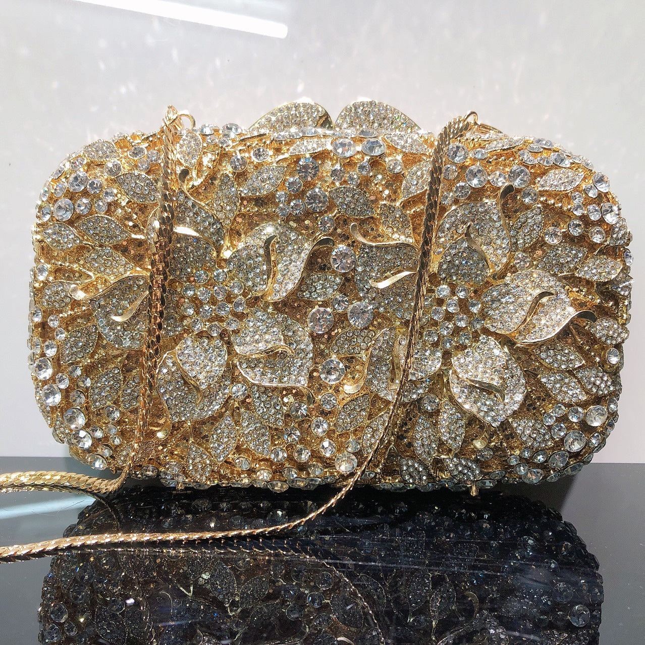 Hollow Flower Diamond Banquet Full Steamed Evening Bags