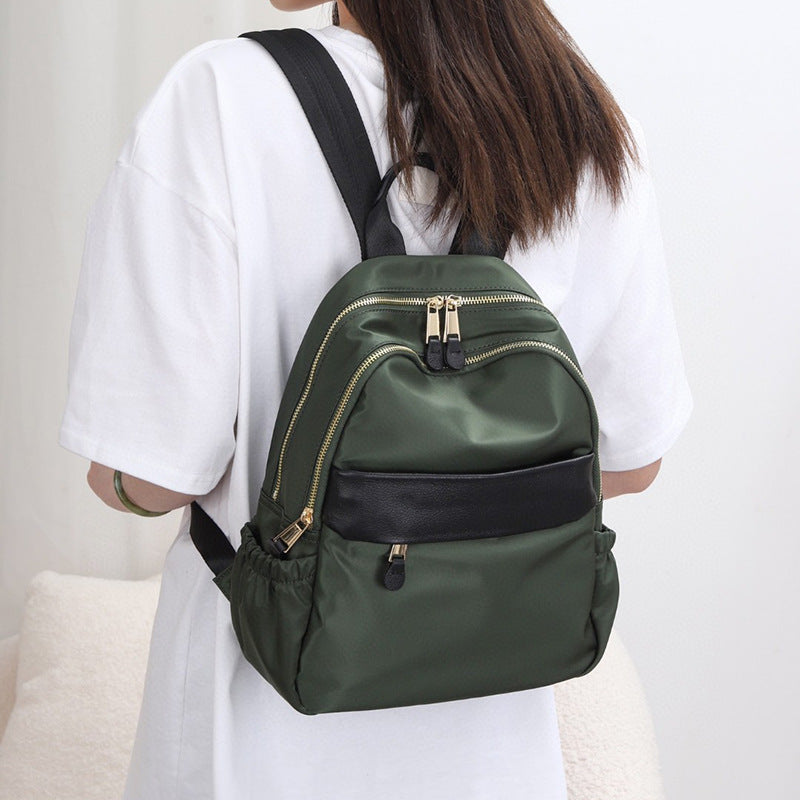 Women's Fashionable Oxford Cloth With Genuine Leather Commuter Backpacks