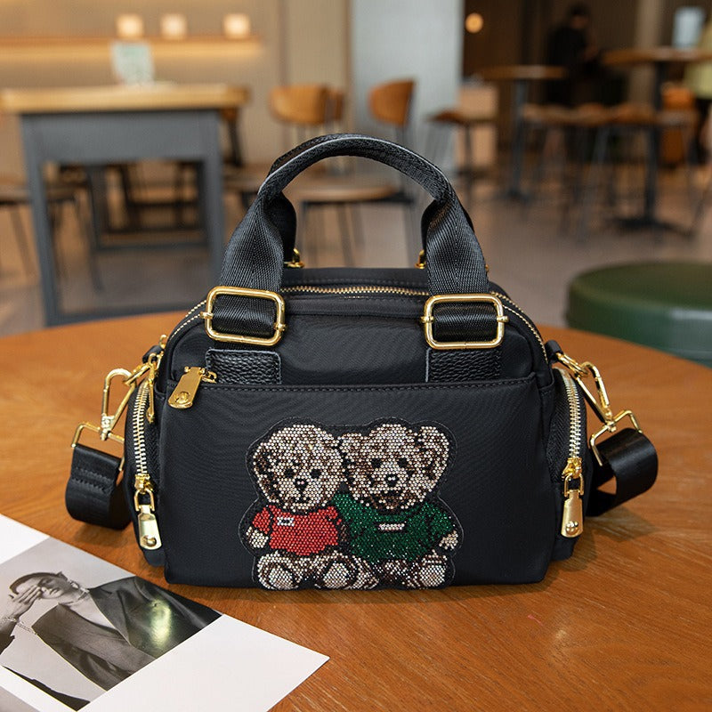 Women's Popular Portable For Design Bear Boston Crossbody Bags