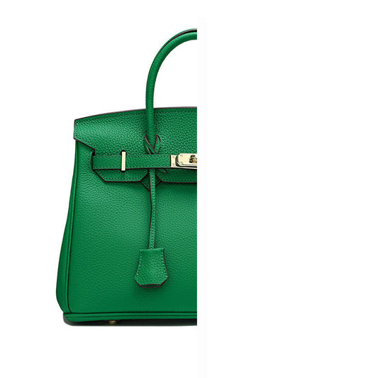 Women's Genuine Leather First Layer Cattlehide Fashion Litchi Handbags