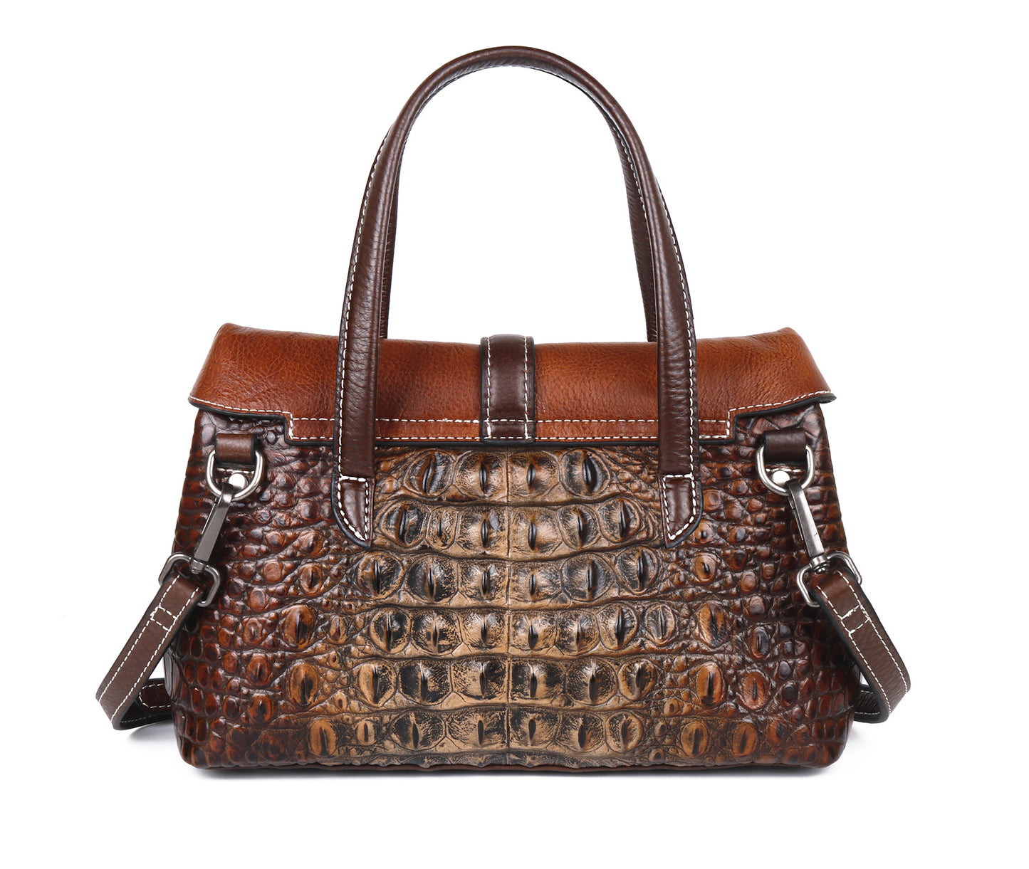 Women's First Layer Cowhide Embossed Crocodile Pattern Shoulder Bags