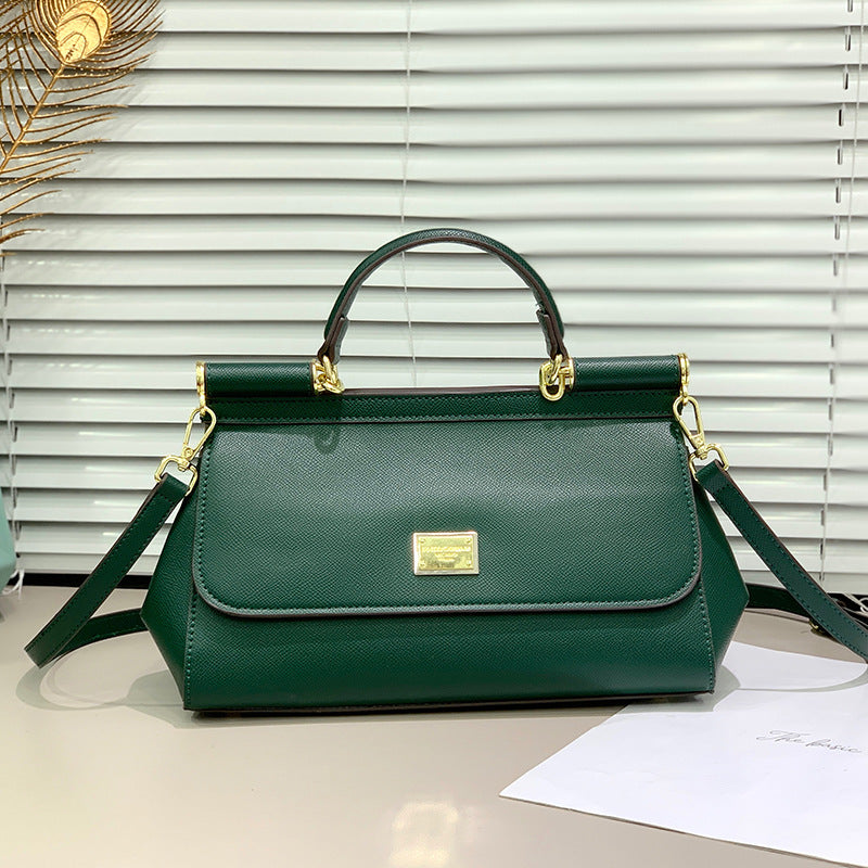 Women's Print Horizontal Solid Color Portable Cowhide Genuine Backpacks