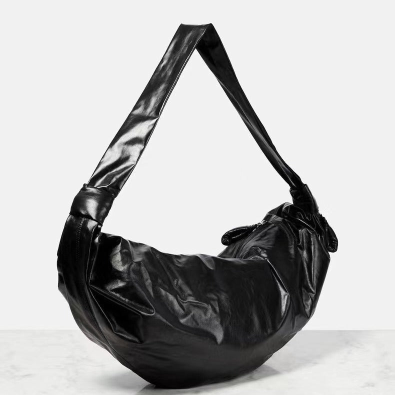 Slouchy Women's Leather Texture Croissant Dumpling Crossbody Bags