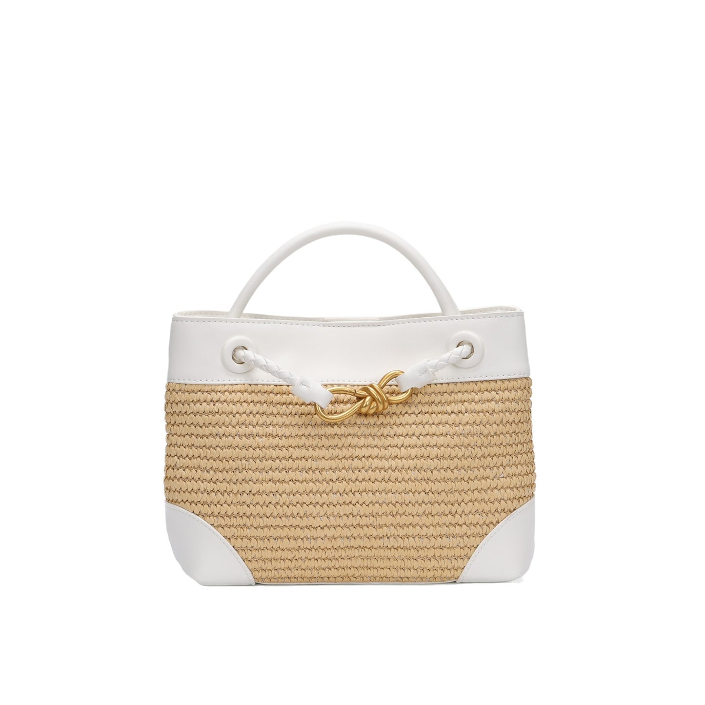 Trendy Golden Bow Woven Summer Versatile Handbags