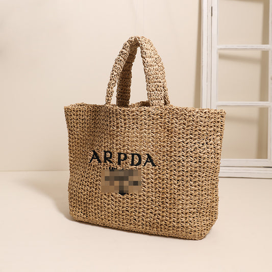 Women's Capacity Straw Handmade Woven Seaside Vacation Handbags