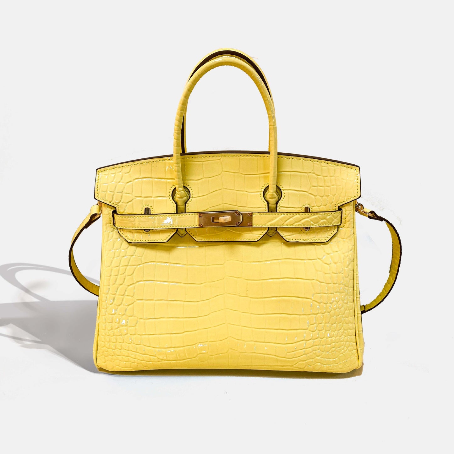 Women's High-grade Crocodile Pattern Cowhide Large Handbags